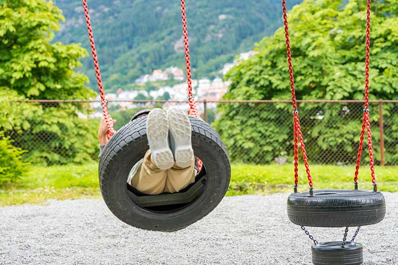child on swing